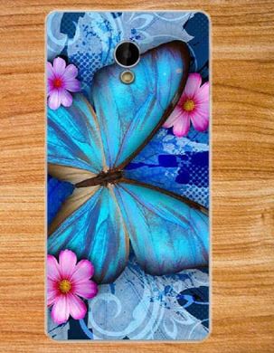 Чехол для Prestigio Grace S5 PSP5551 DUO "Бабочка голубая"  (силикон)-0
